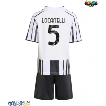 Otroški Nogometni dresi Juventus Manuel Locatelli #5 Domači 2025-26 Kratek Rokav (+ Kratke hlače)